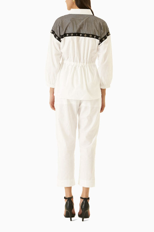 White Black Mesh Co-ord