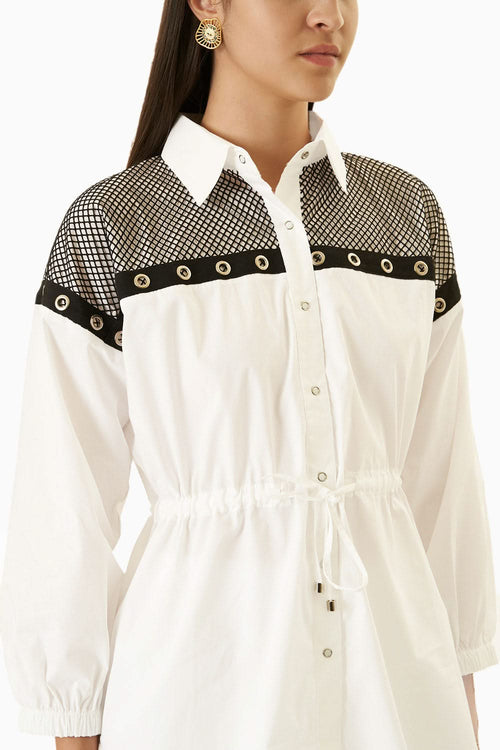 White Black Mesh Co-ord