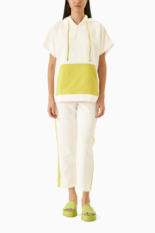 White and Lime Green Milan Track Suit