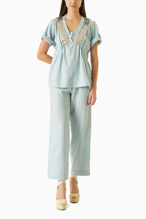 Pale Blue Tuscan Co-ord
