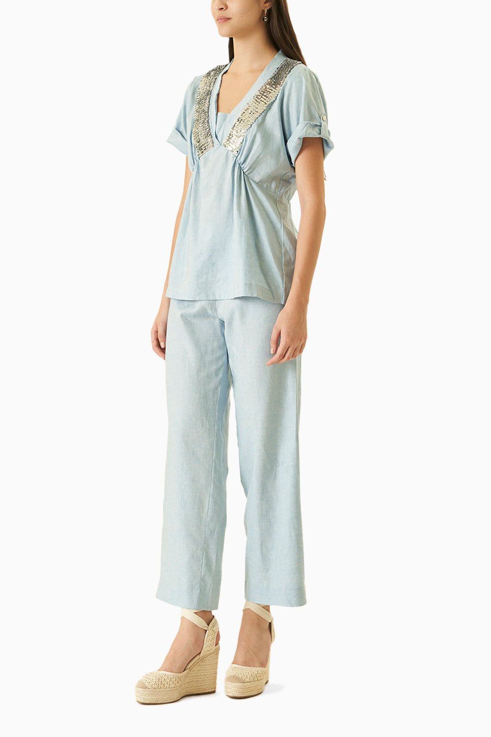 Pale Blue Tuscan Co-ord