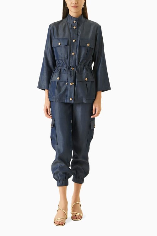 Dark Blue Safari Co-ord