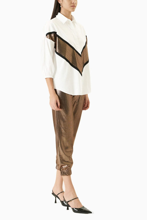 White and Rose Gold Jazz Co-ord Set