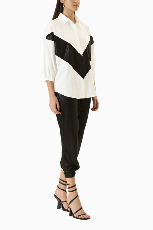 White and Black Jazz Co-ord Set