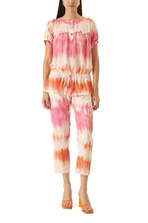 White Pink Orange Tie & Dye Co-ord Set