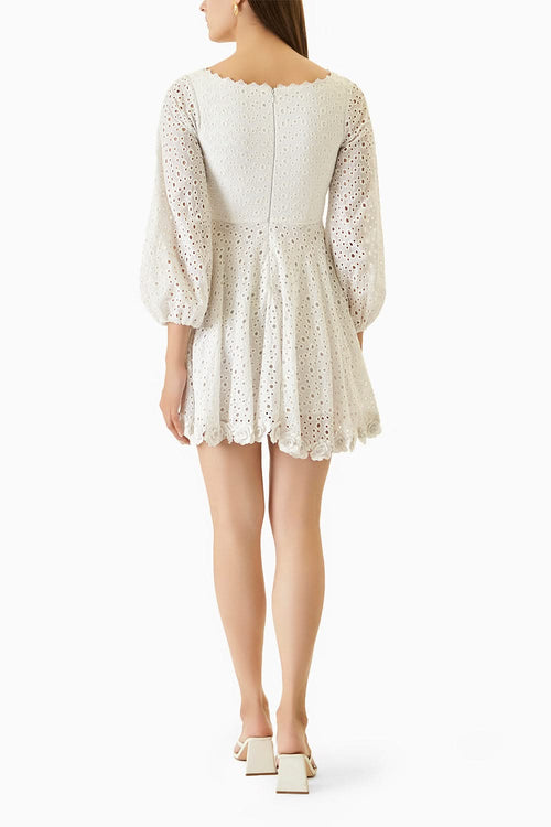 White Elsie Short Dress