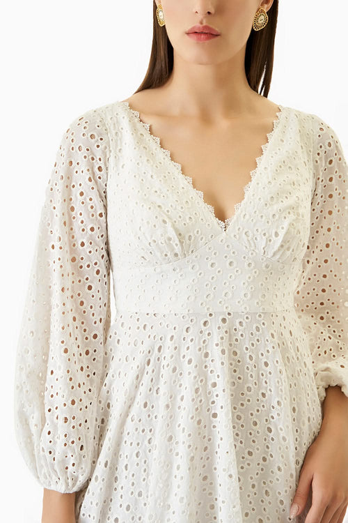 White Elsie Short Dress