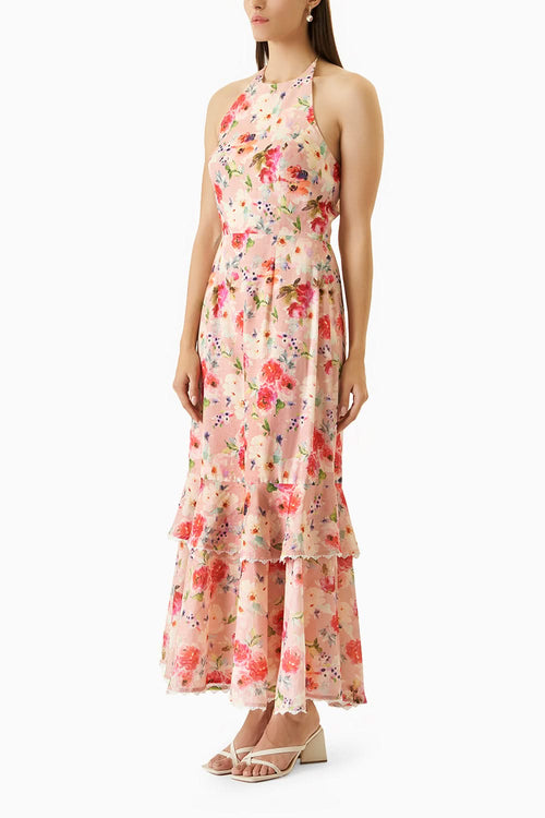 Peach Ivy Midi Dress