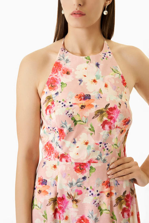 Peach Ivy Midi Dress