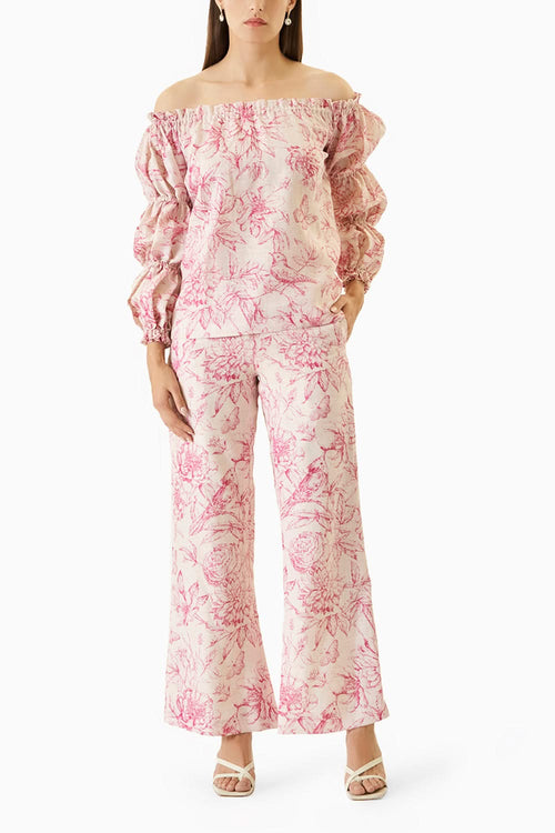 Off White & Pink Serena Trouser
