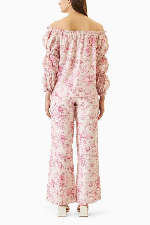Off White & Pink Serena Top