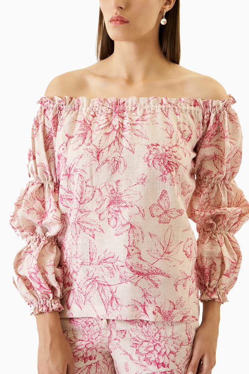 Off White & Pink Serena Top