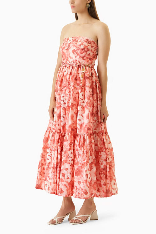 Red Lucia Midi Dress