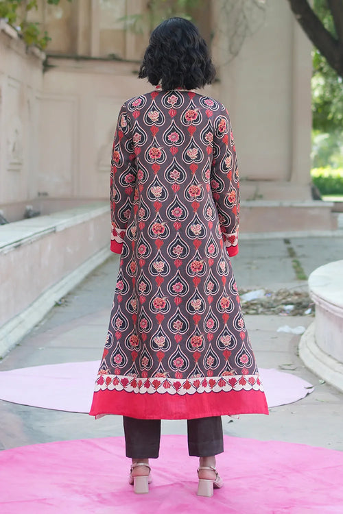 Brown Charcoal Chintz Gauri Kurta Set