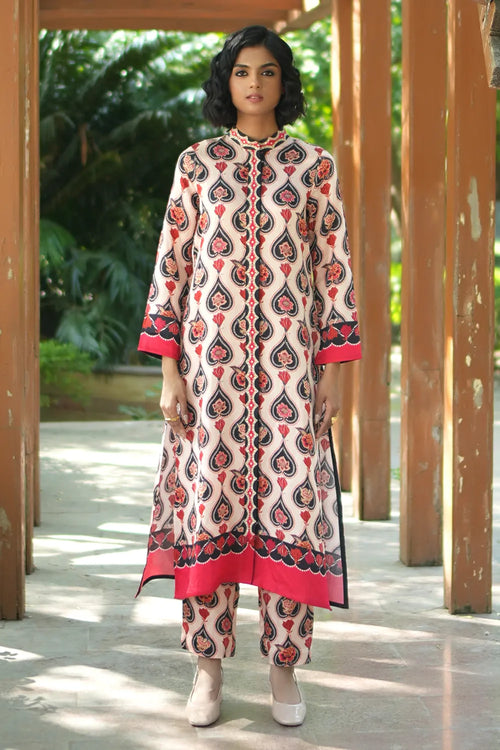 Ivory Charcoal Chintz Gauri Kurta Set