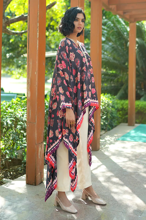 Black Chintz Rani Cape