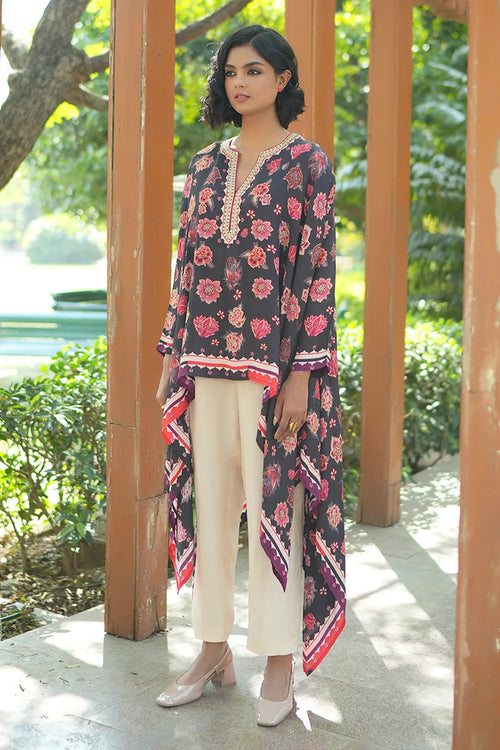 Black Chintz Rani Cape