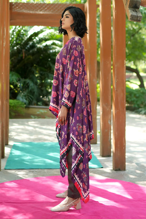 Charcoal Chintz Plum Rani Cape