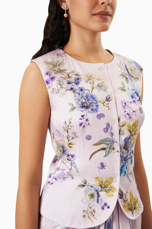 Silken Botanique Waist Coat Co-ord Set