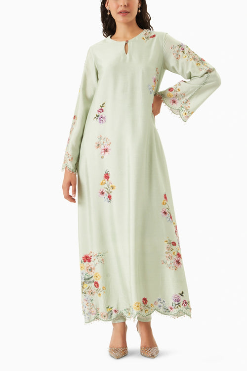 Sage Harmony A-Line Kurta Set