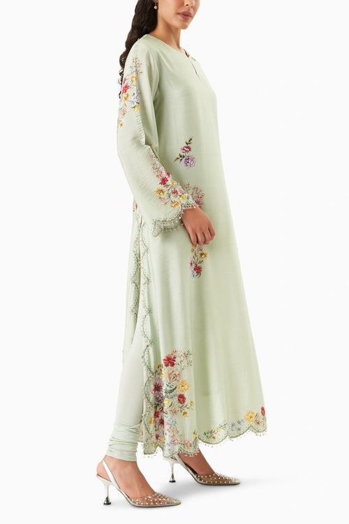 Sage Harmony A-Line Kurta Set