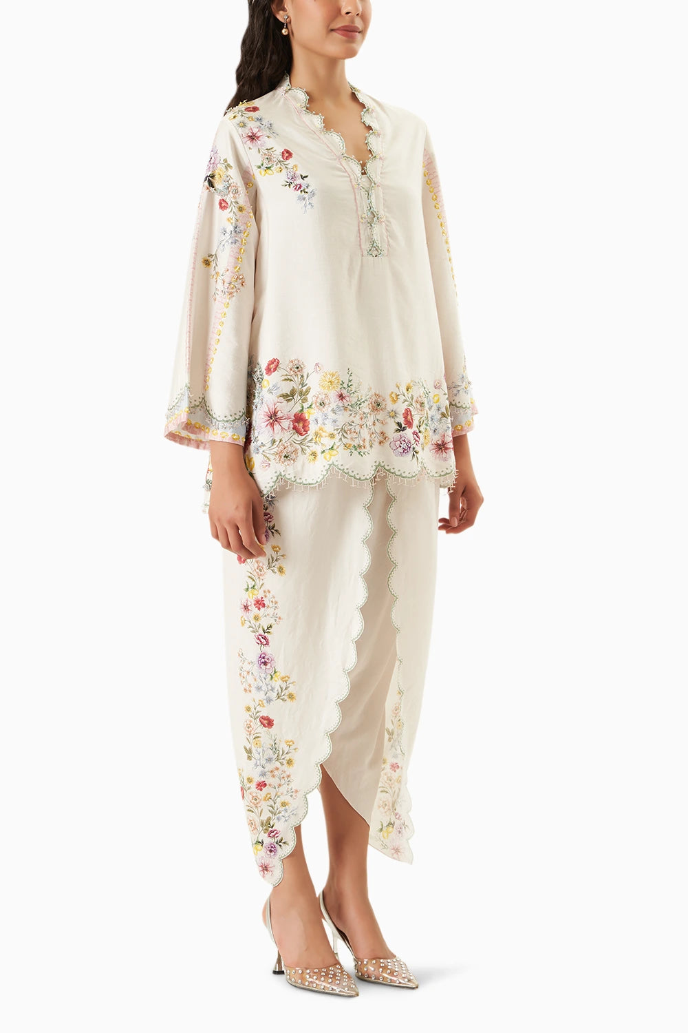 Fleur Ivory Dhoti Set