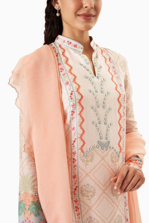Edge of Bloom Straight Kurta Set