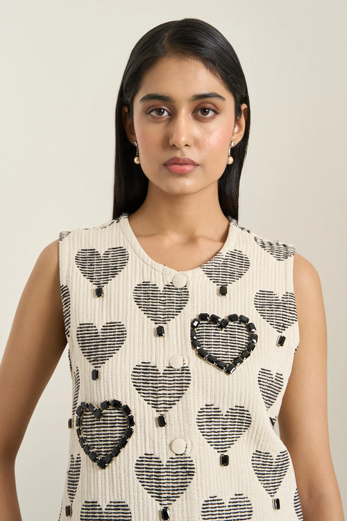Black Heart Jacquard Jacket