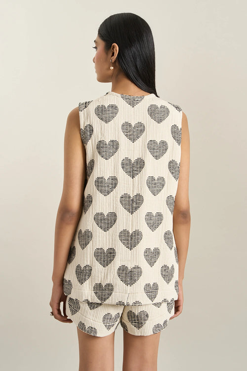 Black Heart Jacquard Jacket