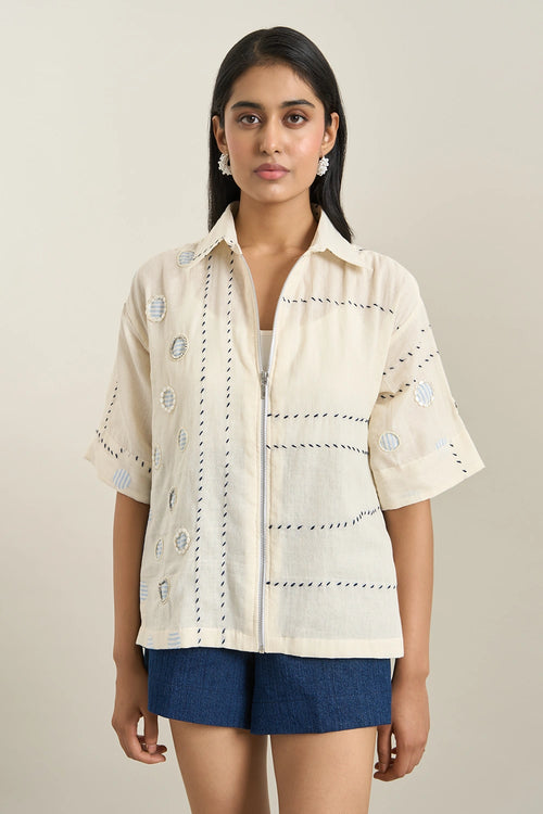 Off White Circle Applique Jacket