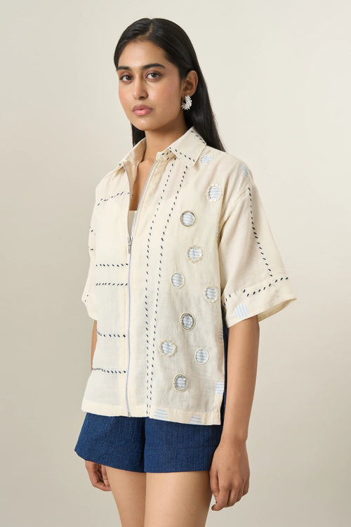 Off White Circle Applique Jacket