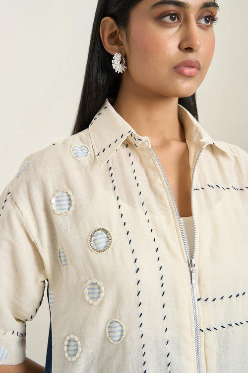 Off White Circle Applique Jacket