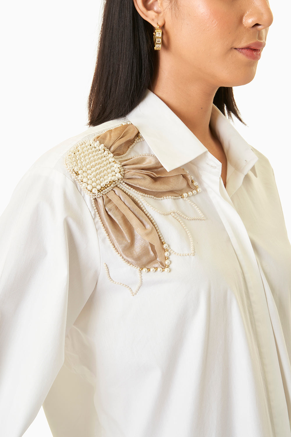 Statement Embroidered Shirt with Bell Sleeves