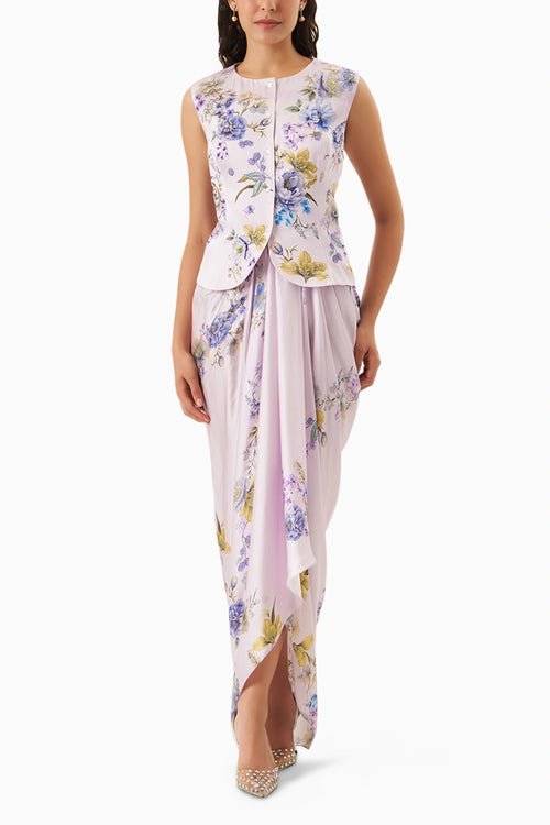 Silken Botanique Waist Coat Co-ord Set