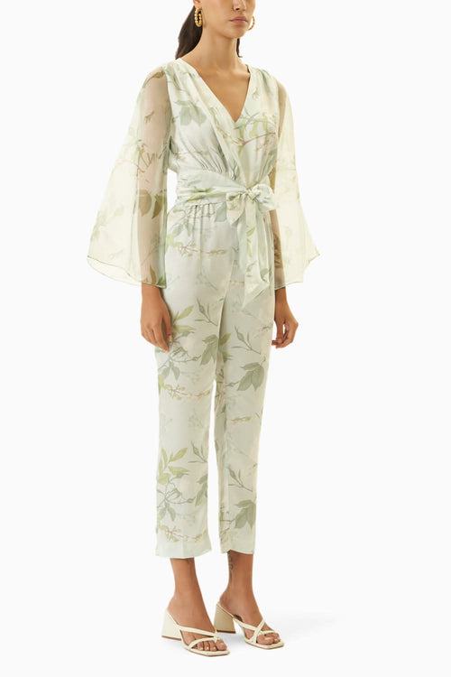 Leafy Green Organza Co-ord Set