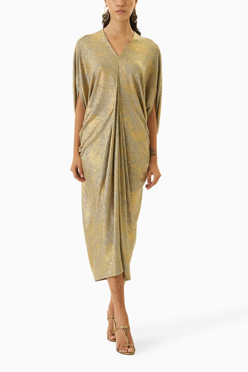 Drape Natural Gold Cowl Kaftan