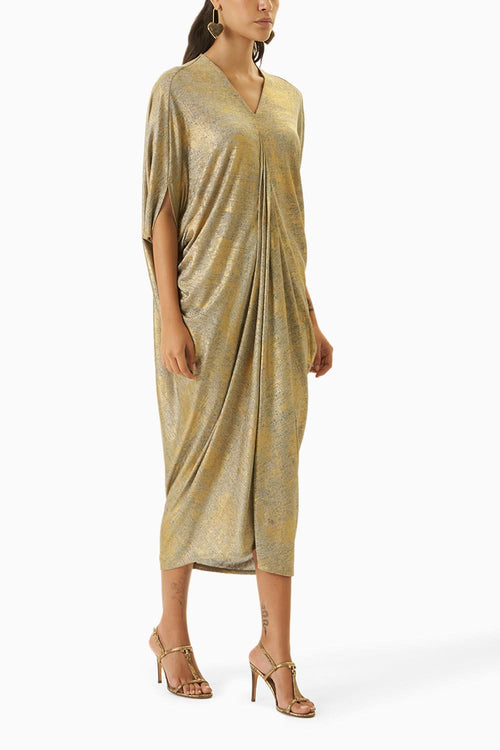 Drape Natural Gold Cowl Kaftan