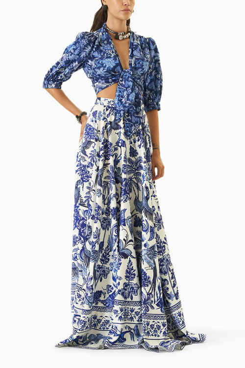 Porcelain Print Skirt Set