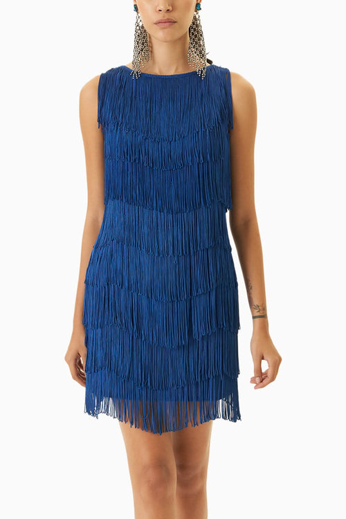 Royal Blue Fringe Dress