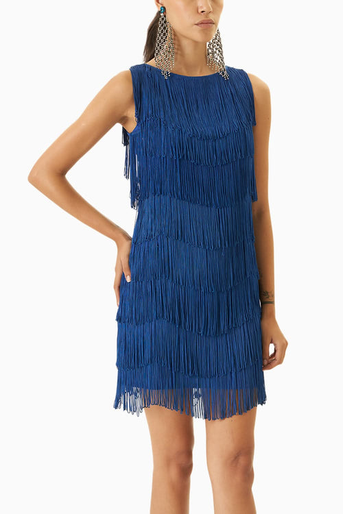 Royal Blue Fringe Dress