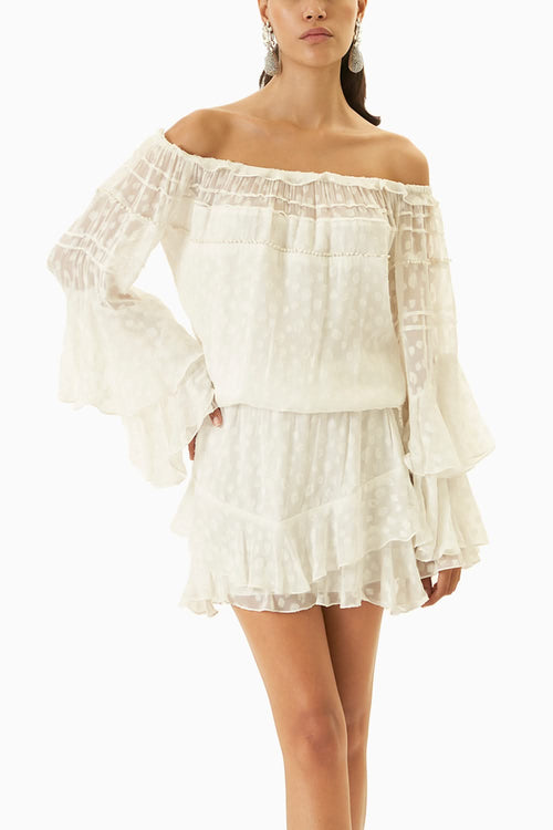 White Garden Party Mini Dress