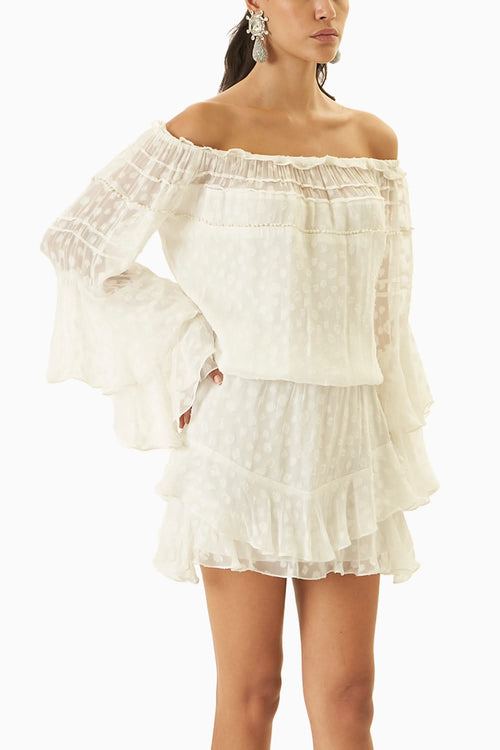 White Garden Party Mini Dress