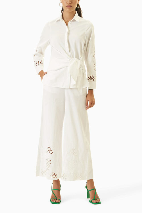 Cutwork White Cuff Set