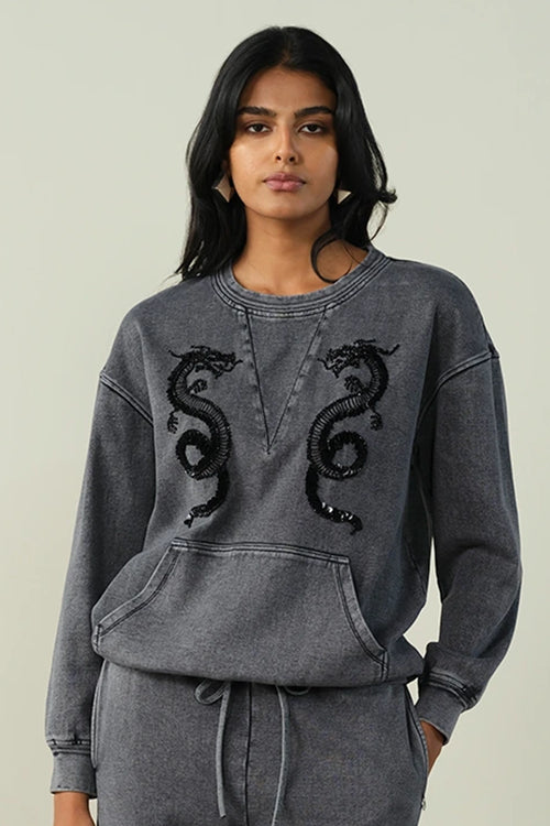Dragon Embellished Sweatshirt