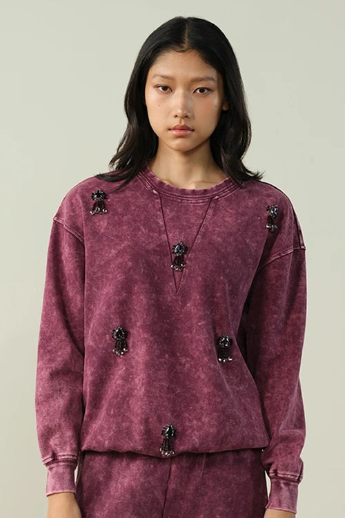 Washed Jewelled Sweatshirt