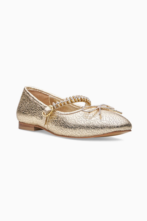 Sylvie Single Strap Gold Ballerina