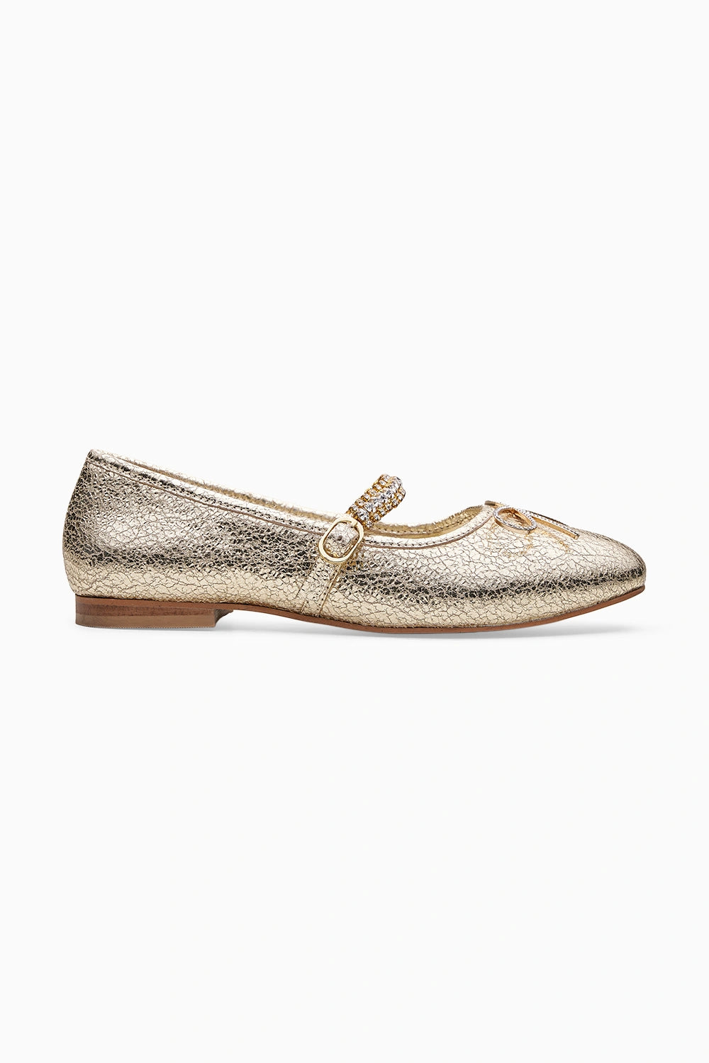 Sylvie Single Strap Gold Ballerina