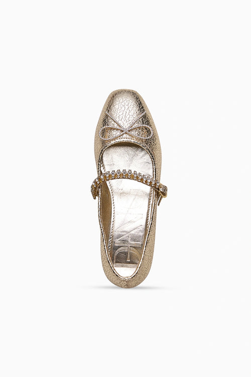 Sylvie Single Strap Gold Ballerina