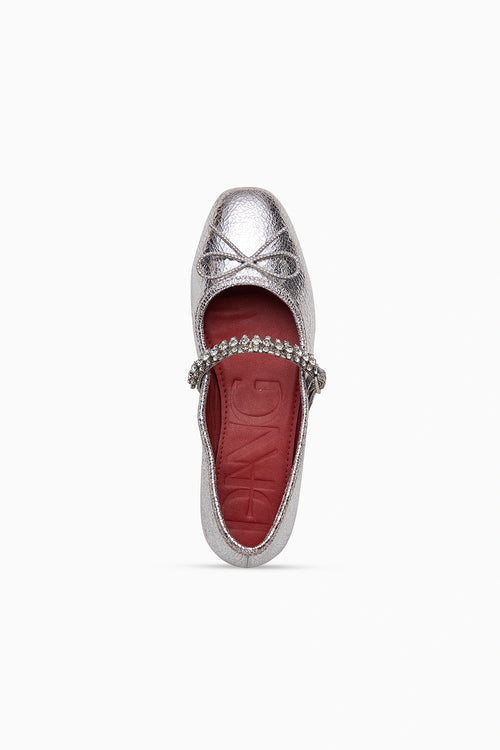 Sylvie Single Strap Silver Ballerina