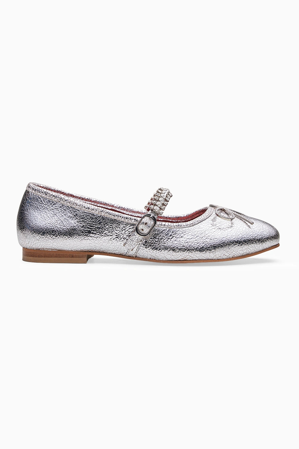 Sylvie Single Strap Silver Ballerina